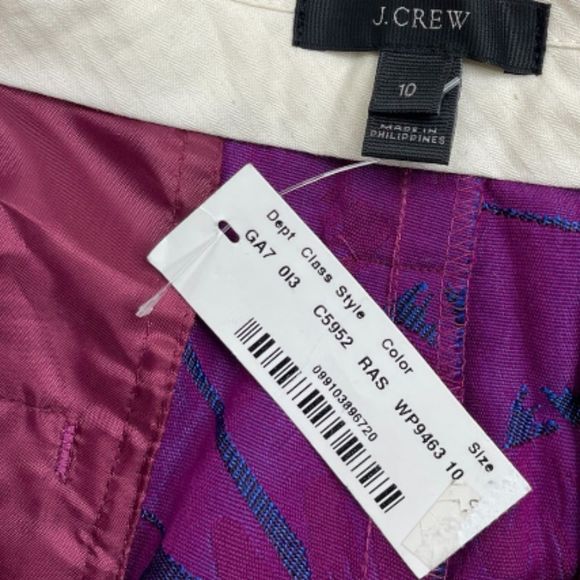 J Crew Garden Pant Midnight Floral Jacquard Pattern NWT Ankle Length Size 10 - Picture 8 of 14
